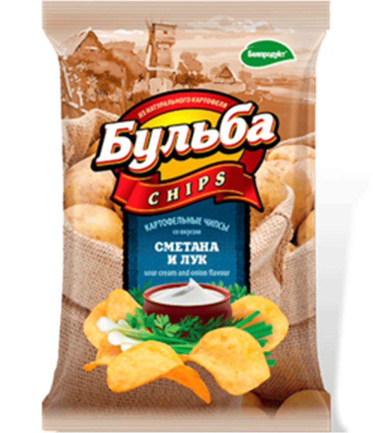 Чипсы  "Бульба chips" со вкусом сметаны и лука