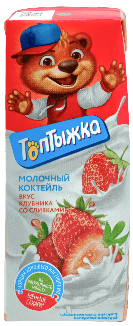 Коктейль  со вкусом клубники со сливками   "Топтыжка"