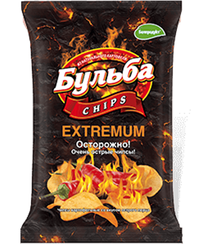 Чипсы  "Бульба chips" "EXTREMUM" со вкусом острого перца 75г.